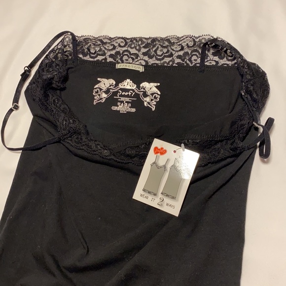 Black embellished Camisole POOF stretch  Lacey Camisole - Picture 7 of 7